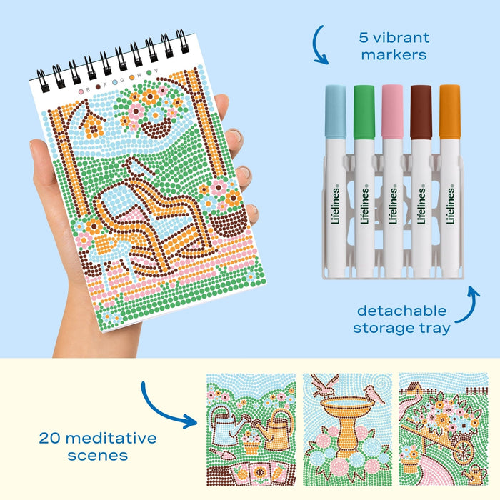 Lifelines FlowArt Mini Dot-by-Letter Cottage Garden Art Pad