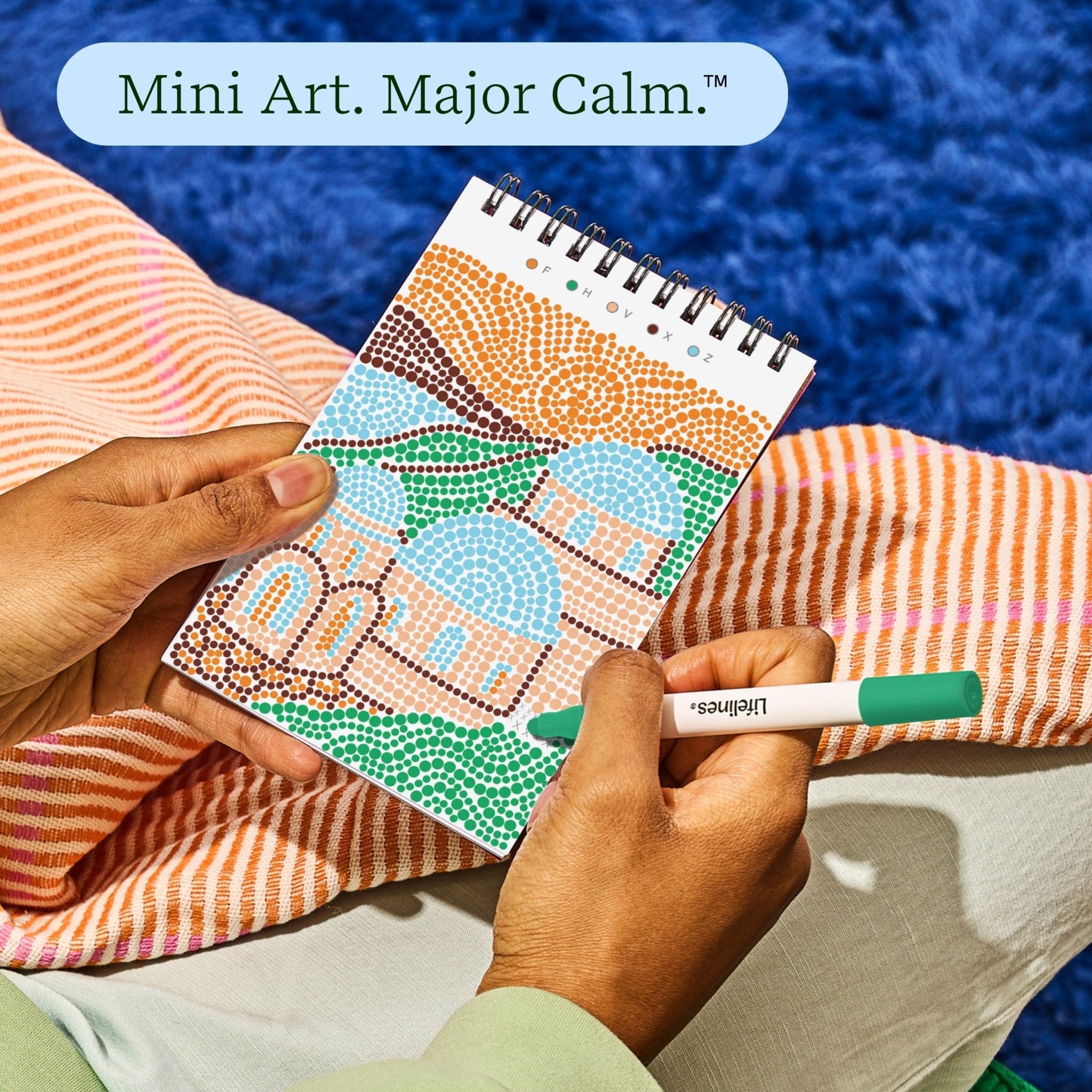 Lifelines FlowArt Mini Dot-by-Letter Postcard Places Art Pad