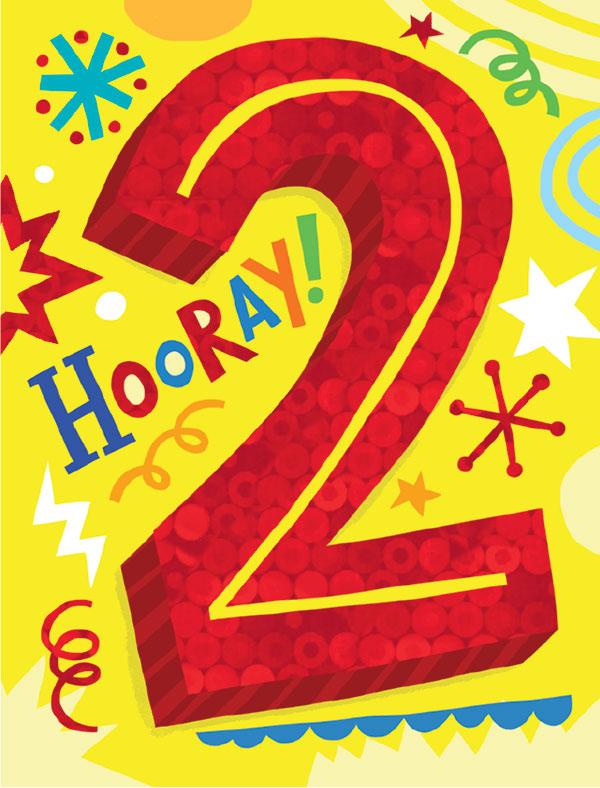 CARD SMALL: ENCLOSURE CARD 2 YEAR OLD HOORAY!