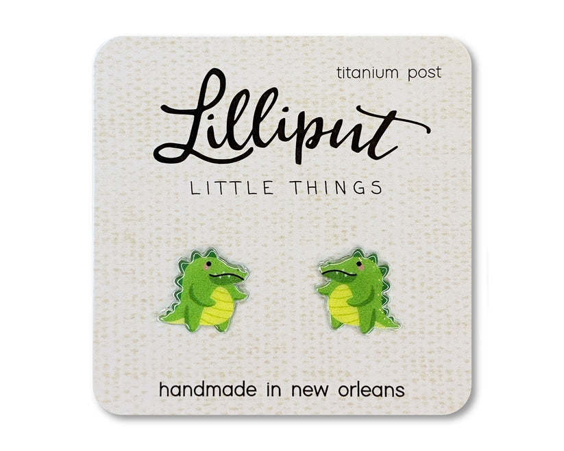 Lilliput Little Things Alligator Earrings Chonky Gator