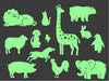 GLOPLAY Animal Everyday Glow-in-the-Dark Sticker Set