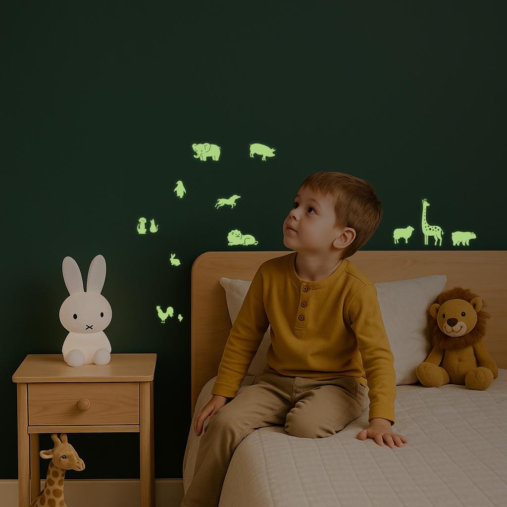 GLOPLAY Animal Everyday Glow-in-the-Dark Sticker Set