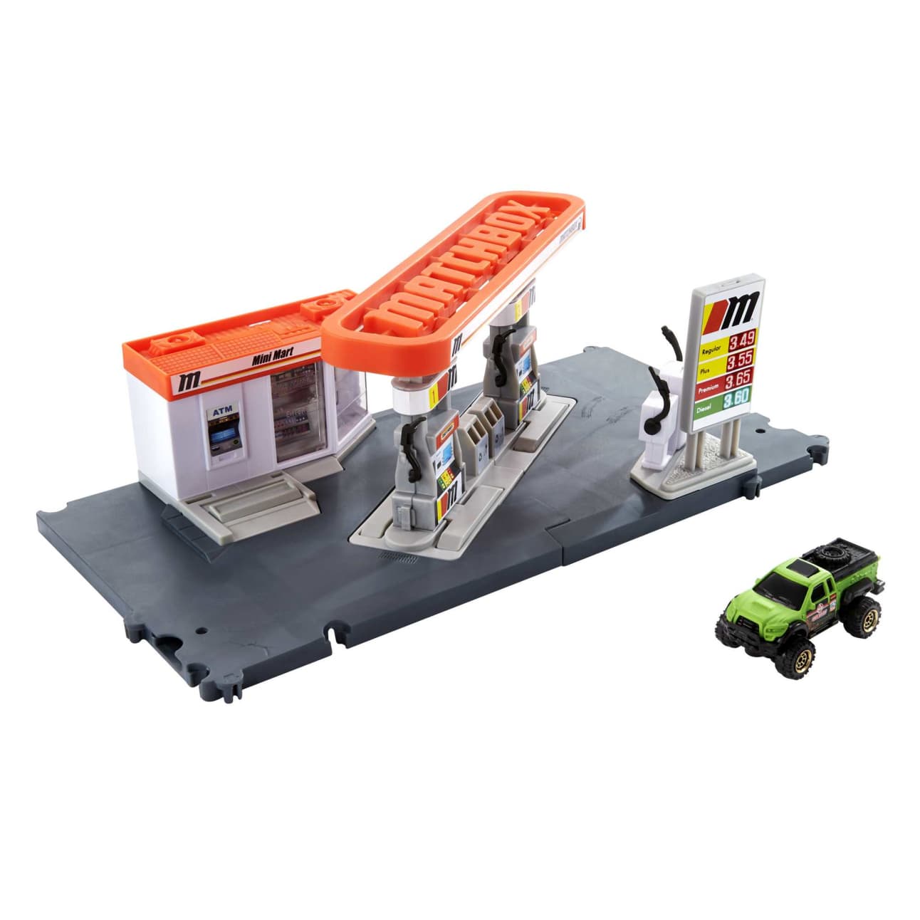 Matchbox Action Drivers Matchbox Fuel Station Playset For Kids 3 Years Old & Up, With 1 1:64 Scale Vehicle