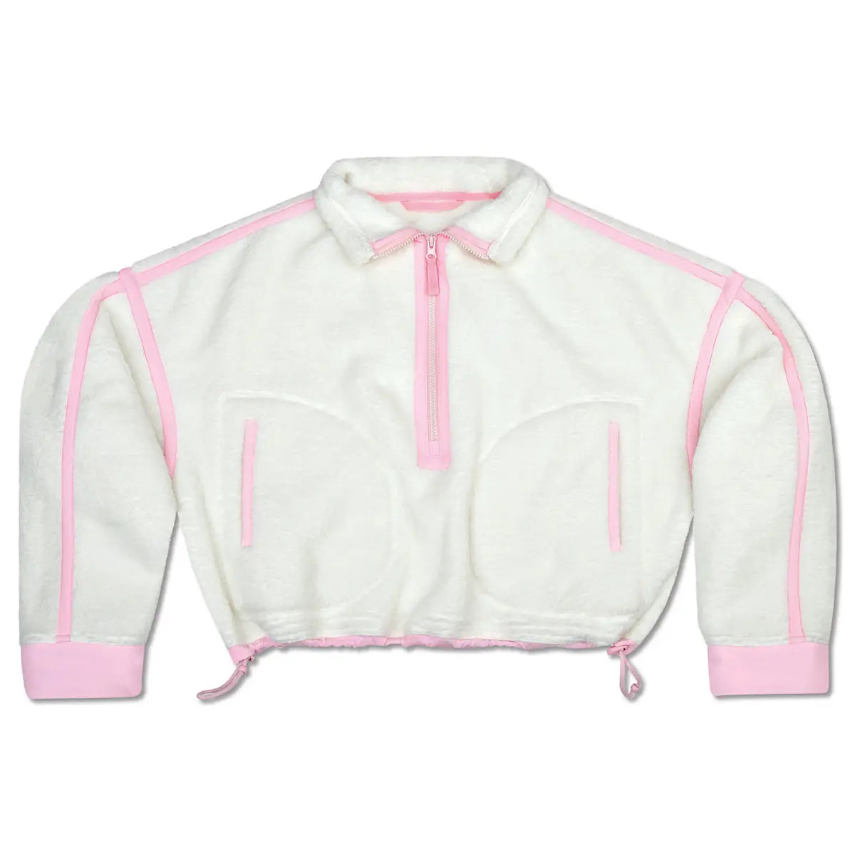 Iscream Kids Half Zip Cream and Pink Sherpa Pullover