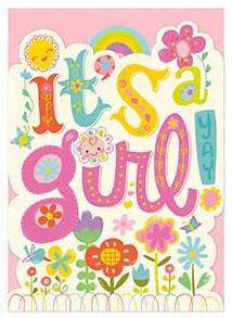 CARD SMALL: ENCLOSURE CARD ITS A GIRL