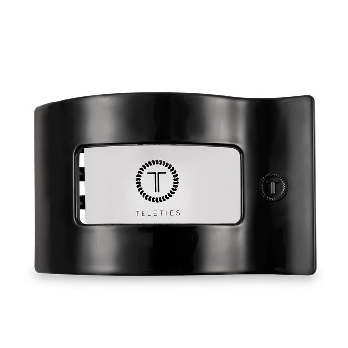 Teleties Small Flat Rectangle Hair Clip Jet Black