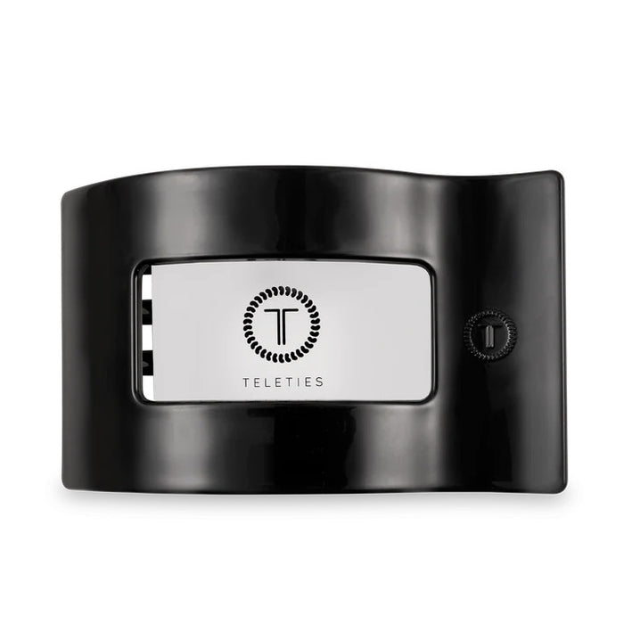 Teleties Jet Black Large Flat Rectangle Hair Clip