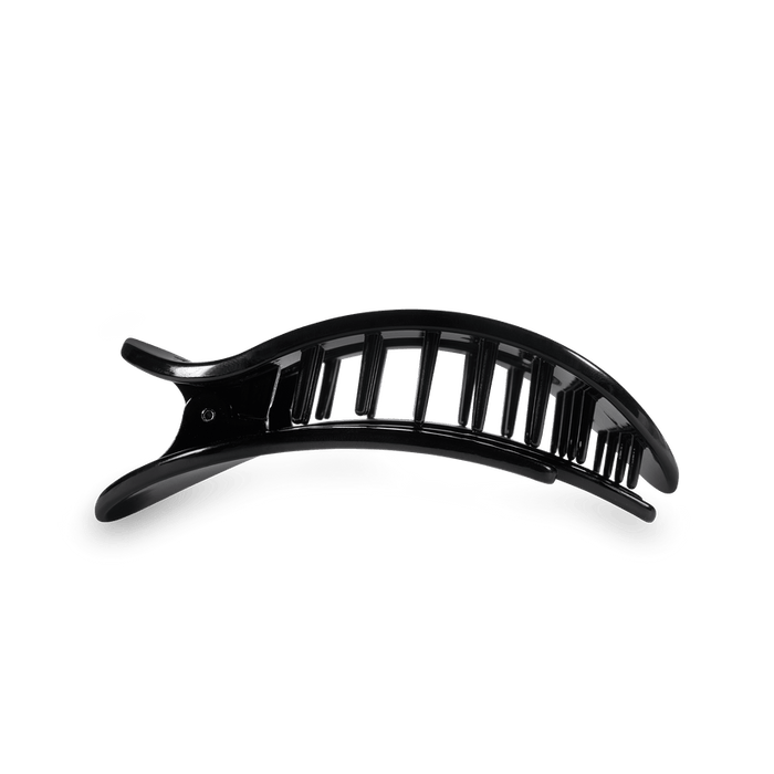 Jet Black Medium Flat Round Hair Clip