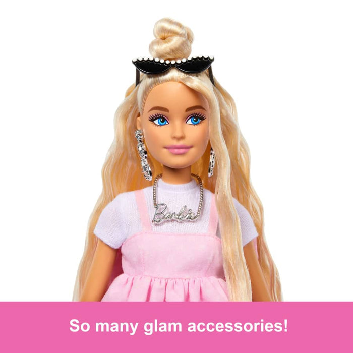 Barbie Deluxe Style Doll in Pastel Pink Barbiecore Dress With Oversized Bow, Blond Hair