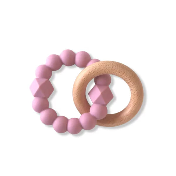 Jellystone Designs Moon Silicone Teether Mauve 6mths+