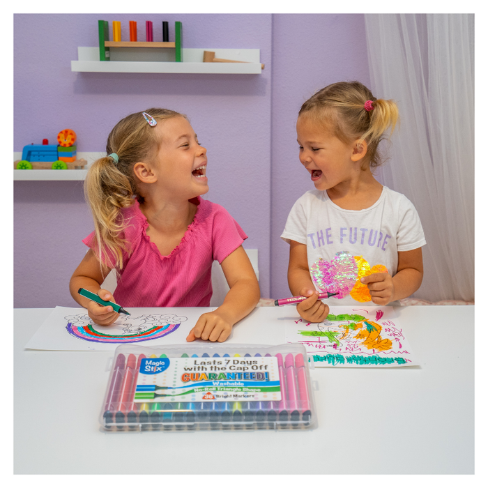 The Pencil Grip Magic Stix Triangular Washable 12-Pack Markers