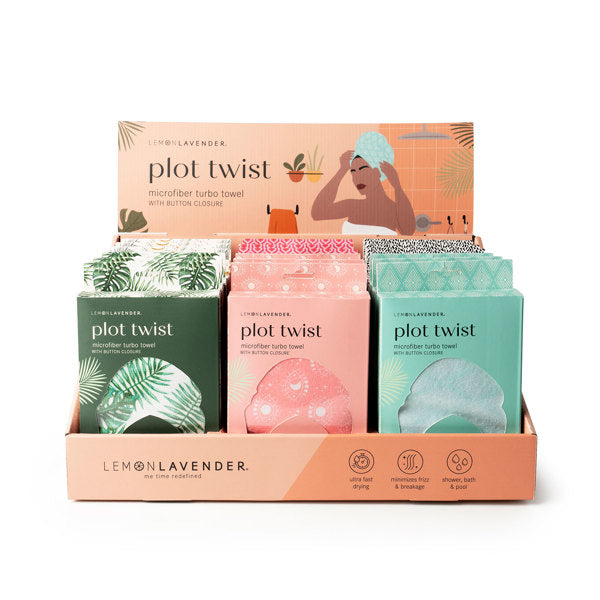 Lemon Lavender Plot Twist Microfiber Turbo Towel