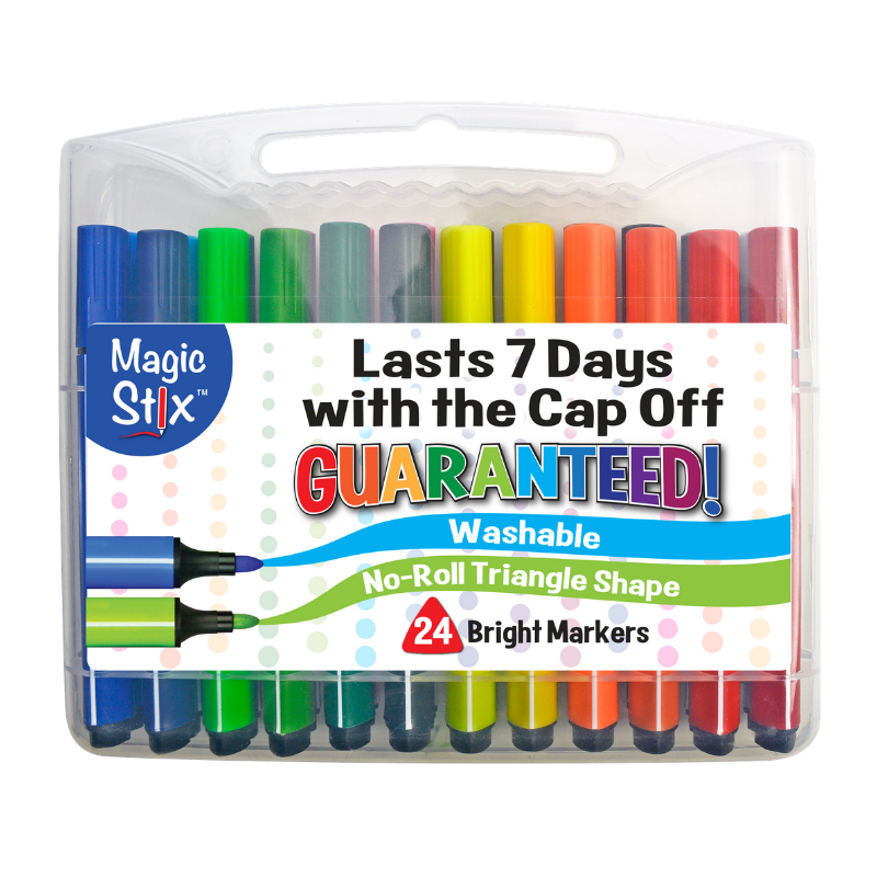 The Pencil Grip Magic Stix Triangular Markers 24-Pack Set