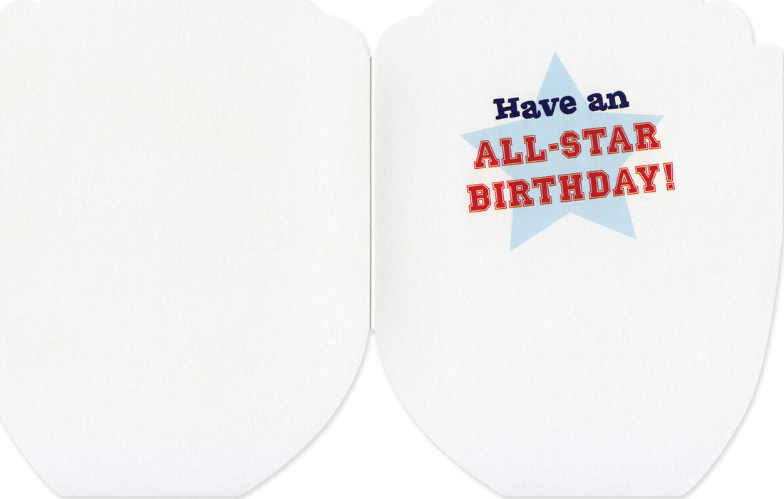 MindWare Birthday Baseball Glove Die-Cut Greeting Card for Kids
