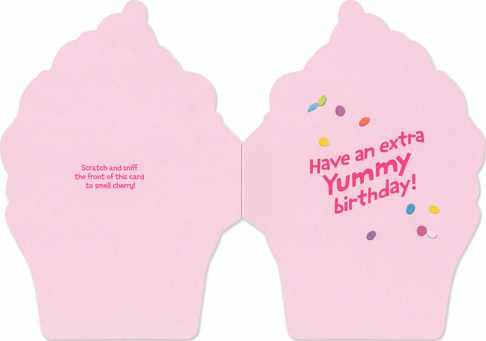 Peaceable Kingdom Scratch & Sniff Cherry Cupcake Greeting Card