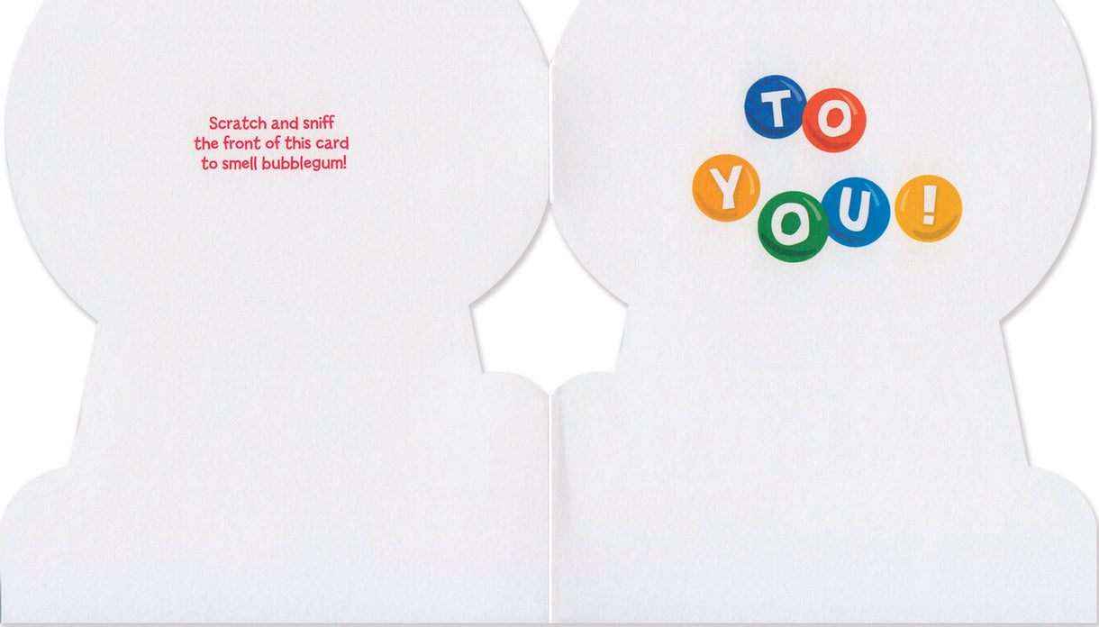 BIRTHDAY CARD: SCRATCH & SNIFF GUMBALL MACHINE