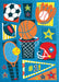 Peaceable Kingdom Sports Pattern Foil Card Greeting Card