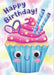 MindWare Googly Eyes Cupcake Birthday Greeting Card Fun Whimsical Design