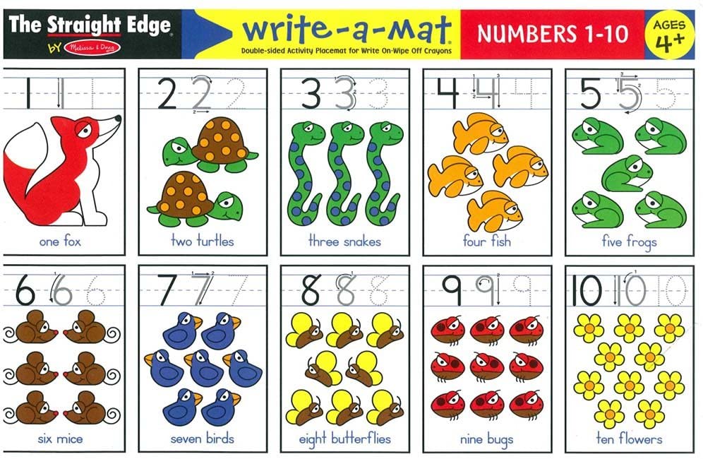 Numbers 1-10 Write-A-Mat Learning Placemat