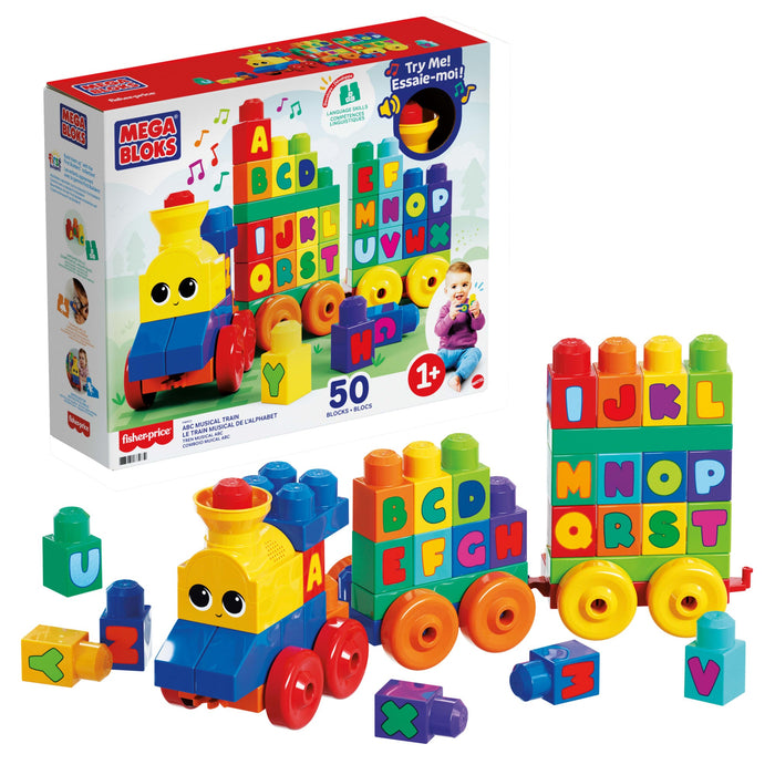 MEGA BLOKS First Builders ABC Musical Train Building Set