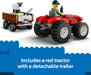City: Red Farm Tractor with Trailer and Sheep