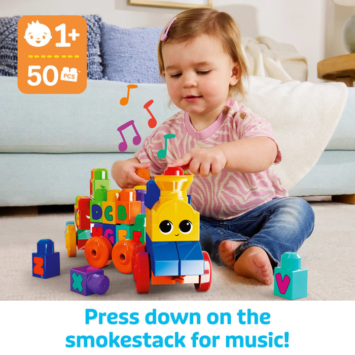 MEGA BLOKS First Builders ABC Musical Train Building Set