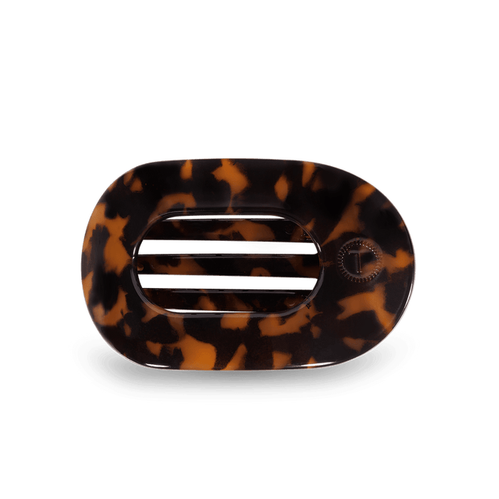 Tortoise Medium Flat Round Hair Clip