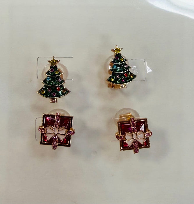 Baulbebar Christmas Tree Present Clip Earrings Childrens