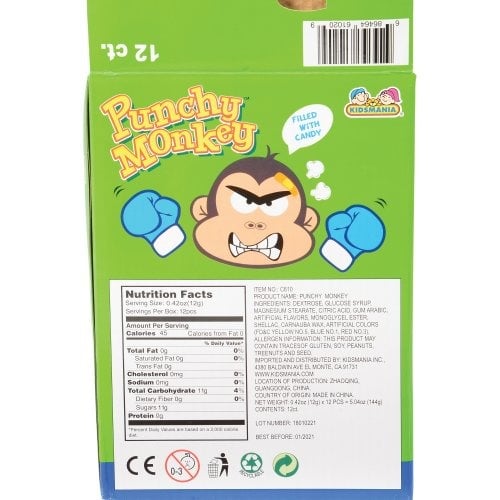 Punchy Monkey Toy and Candy Dispenser 12 Piece Set