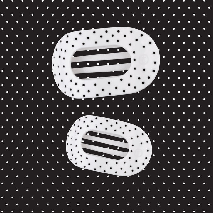 TELETIES White Polka Dot Party Large Hair Clip