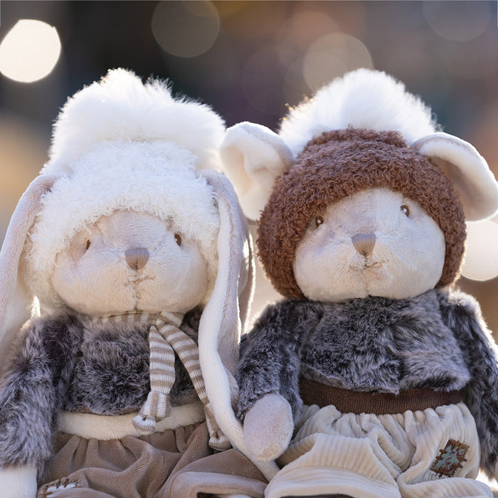 Cozy Winter Deen Plush Rabbit: Fuzzy Sweater, Pom Pom Hat, 12-inch Snuggle Toy