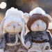 Cozy Winter Deen Plush Rabbit: Fuzzy Sweater, Pom Pom Hat, 12-inch Snuggle Toy